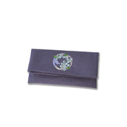 Koetsu Chirimen Buddhist Rosary Case | Bush Clovers Wreath Purple