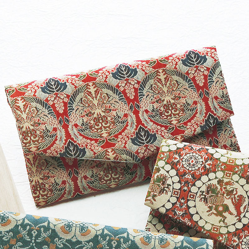 Tatsumura Art Textile Buddhist Rosary Case | Kiri-ni Mukai-houou Maru-mon (Paulownia and Phoenix)