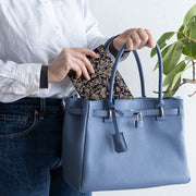 Shosoin Cotton Jacquard Fukusa | Mandarin Duck-patterned Arabesque Navy Blue