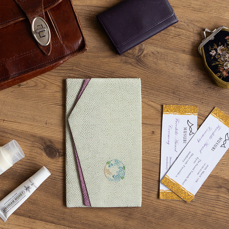 Embroidered Gift Envelope Fukusa | Bush Clover Gray