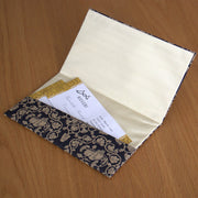 Shosoin Cotton Jacquard Fukusa | Mandarin Duck-patterned Arabesque Navy Blue