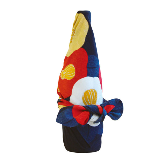 70 Koetsu Chirimen Yuzen Dyeing | Camellia Navy Blue