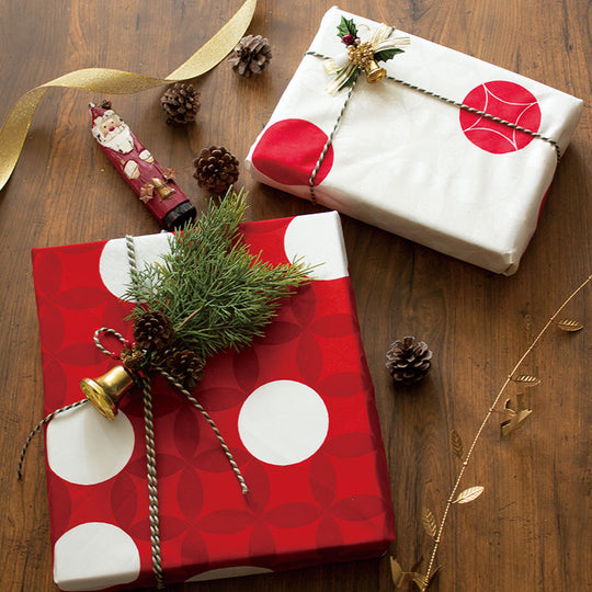 70 Hare Tsutsumi Seven Treasures Pattern Red