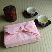 45 KARACHO Soie Chirimen Yuzen Teinture | Abricot Japonais Rose Clair