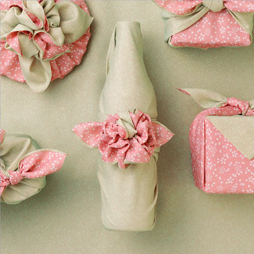 70 Polyester Amunzen Reversible | Fine Sharkskin Pattern/Sakura Light Green/Pink