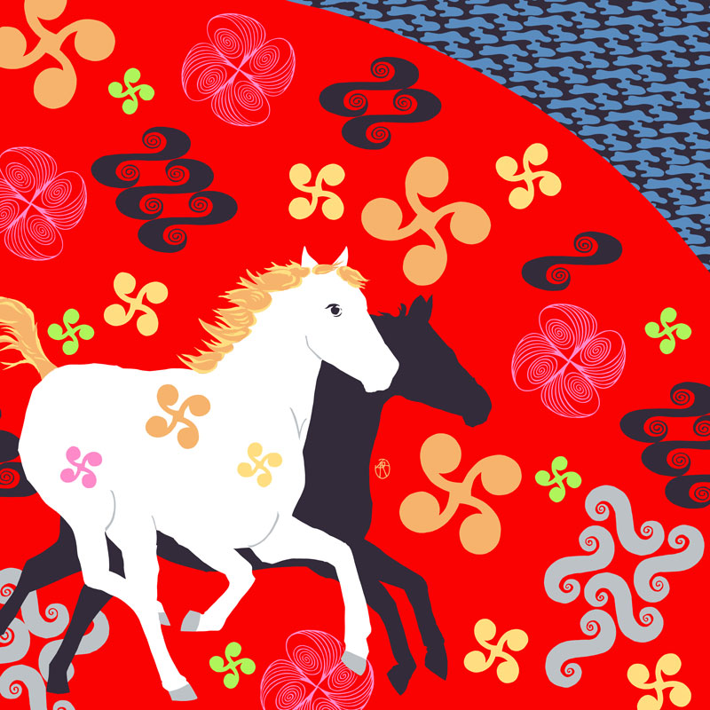 68 Isa Monyo Oriental Zodiac Horse Red