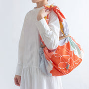 Furoshiki Patchin Bag L Water-repellent | Peony Orange