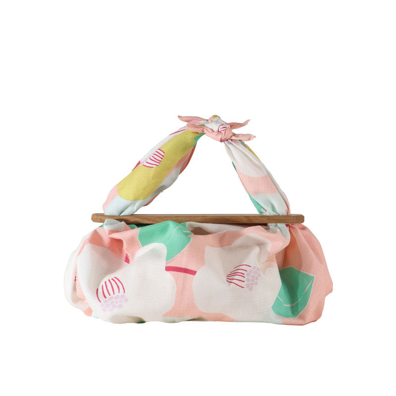 Furoshiki Patchin Bag M Organic | Camellia Salmon Pink