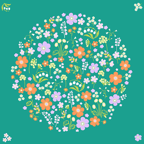 100 Hime Musubi Adeline Klam | Flower Garden Peacock Green