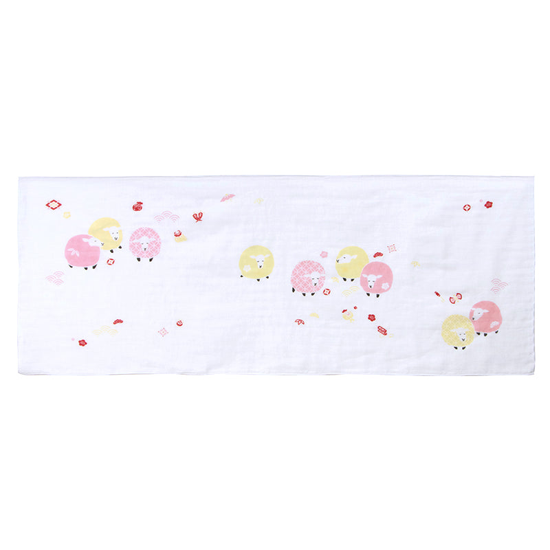 Animal symbols gauze hand towel Sheep