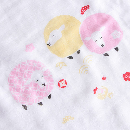 Animal symbols gauze hand towel Sheep