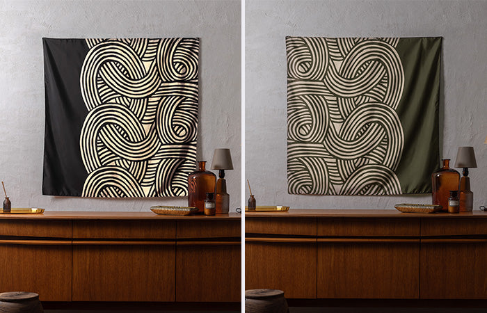 100 Water-repellent Re-Free  Reversible | Isa monyo Knot Black/Khaki