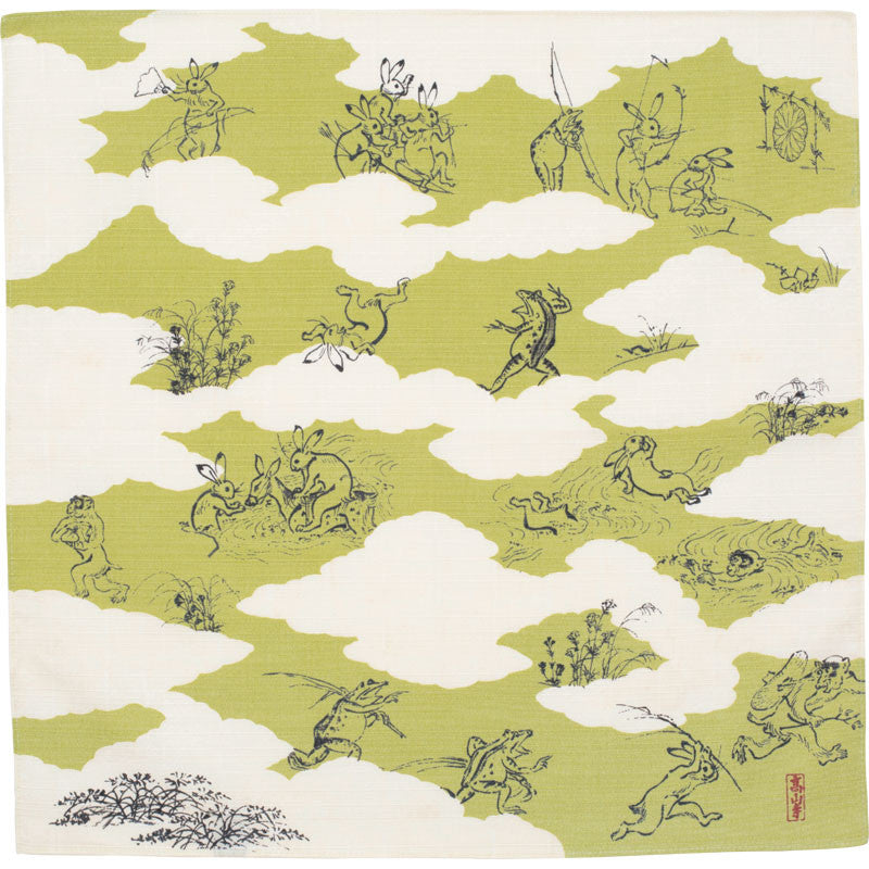 48 Choju jinbutsu giga | Composition Par Formes De Nuages ​​Verts